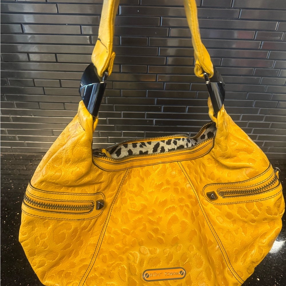 Betsey Johnson Leather Animal Print Hobo Shoulder Bag 🐆 - Picture 2 of 5